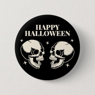 Halloween Laughing Skulls Fun and Fright 6 Cm Round Badge