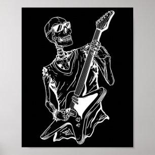 Halloween Lazy Costume Skeleton Guitar Musician  Poster