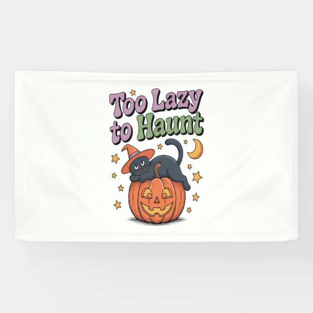 Halloween Lazy Ghost Banner (Horizontal)
