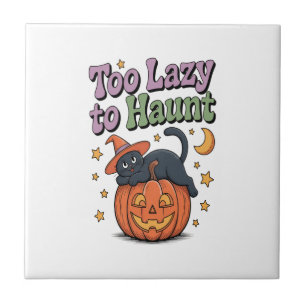 Halloween Lazy Ghost Ceramic Tile