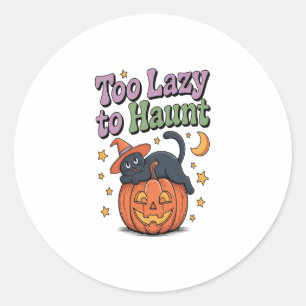 Halloween Lazy Ghost Classic Round Sticker