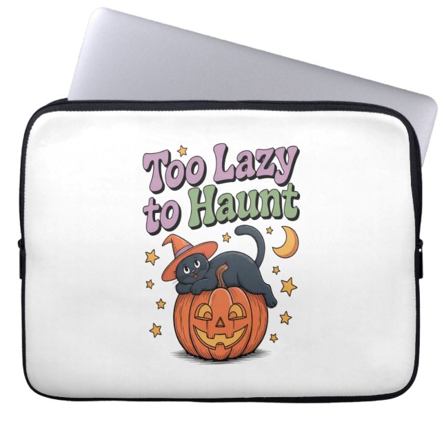 Halloween Lazy Ghost Laptop Sleeve (Front)