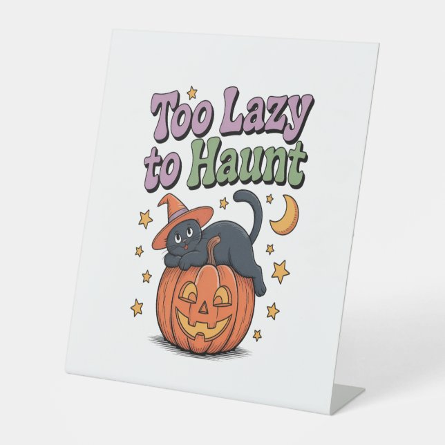 Halloween Lazy Ghost Pedestal Sign (Front)