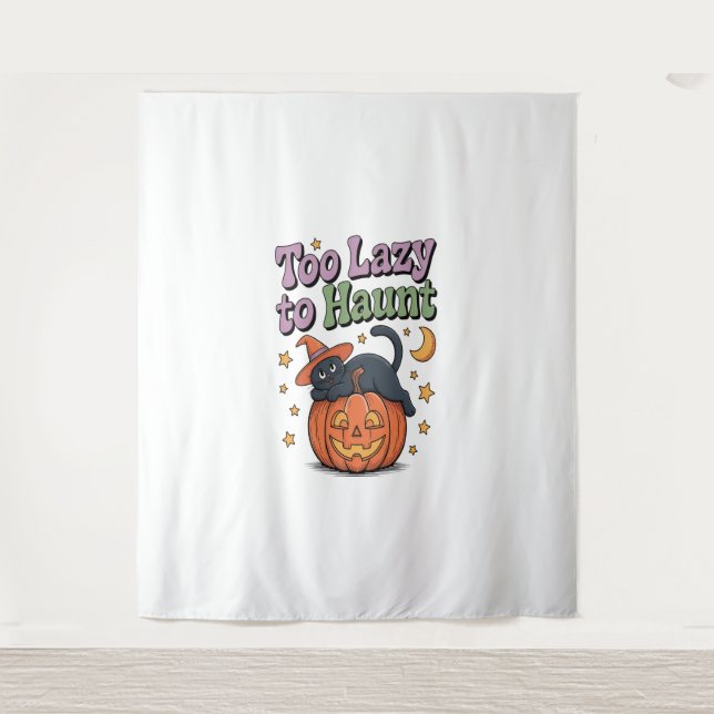 Halloween Lazy Ghost Tapestry (Front)