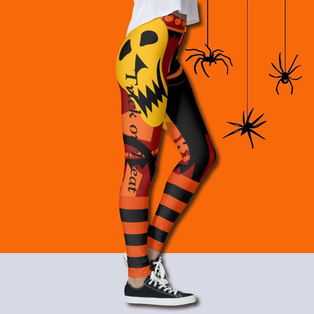 Halloween Leggings Black Cat Pumpkin Pants (Creator Uploaded)
