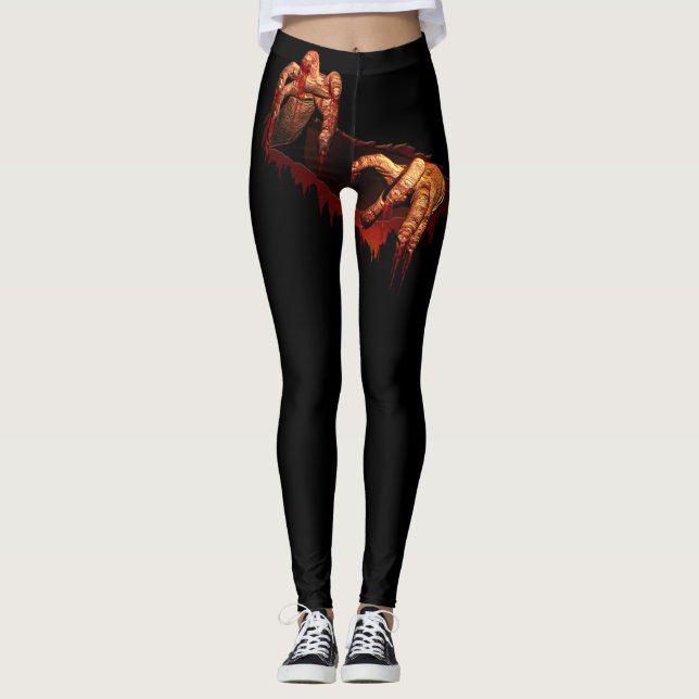 Halloween Leggings Creepy Zombie Leggings (Front)