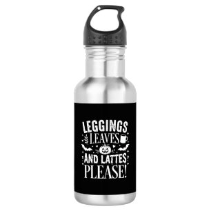 Halloween Leggings Leaves and Lattes Fall Coffee D 532 Ml Water Bottle