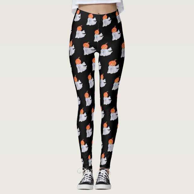 Halloween Leggings with Ghosts Leggings (Front)