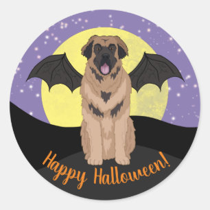 Halloween Leonberger Classic Round Sticker