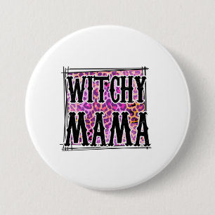 Halloween Leopard Witchy Mama Birthday 7.5 Cm Round Badge