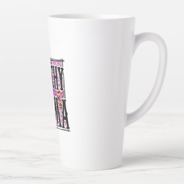 Halloween Leopard Witchy Mama Birthday Latte Mug (Right)