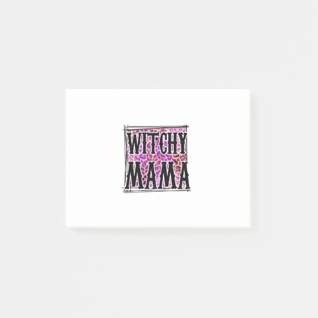 Halloween Leopard Witchy Mama Birthday Post-it Notes (Front)