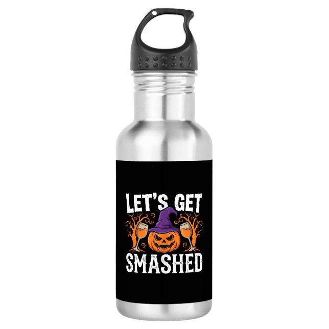 Halloween Let’s Get Smashed Pumpkin 532 Ml Water Bottle (Front)