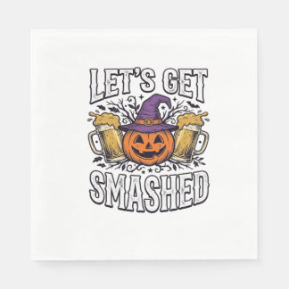 Halloween Let’s Get Smashed Pumpkin Beer Napkin