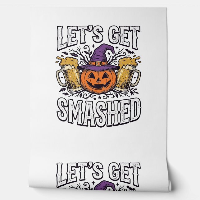 Halloween Let’s Get Smashed Pumpkin Beer Wallpaper (Unrolling)