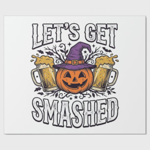 Halloween Let’s Get Smashed Pumpkin Beer Wrapping Paper