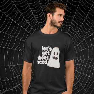 Halloween Lets Get Sheet Faced Humour T-Shirt