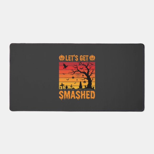 Halloween Lets Get Smashed Haunted Graveyard Desk Mat (Front)