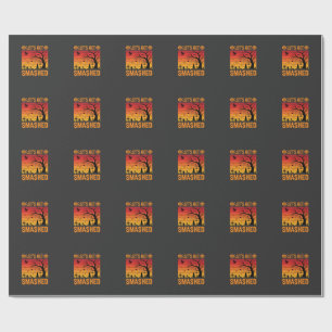 Halloween Lets Get Smashed Haunted Graveyard Wrapping Paper
