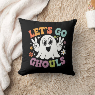 Halloween Let's Go Ghouls Ghost Retro Costume Cushion