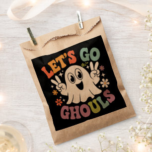 Halloween Let's Go Ghouls Ghost Retro Costume Favour Bag