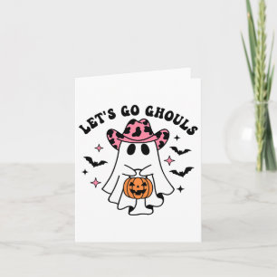 Halloween Let's Go Ghouls Ghost Retro Costume Wome Card