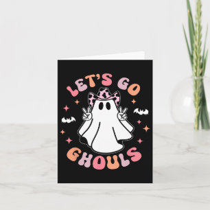 Halloween Let's Go Ghouls Ghost Retro Costume Wome Card
