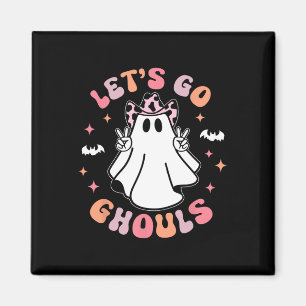 Halloween Let's Go Ghouls Ghost Retro Costume Wome Magnet