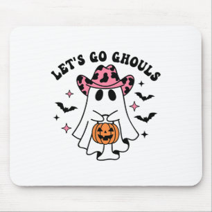Halloween Let's Go Ghouls Ghost Retro Costume Wome Mouse Pad