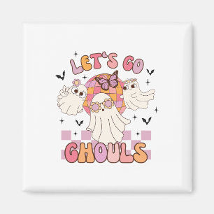 Halloween Lets Go Ghouls Ghost Retro Costume Women Magnet