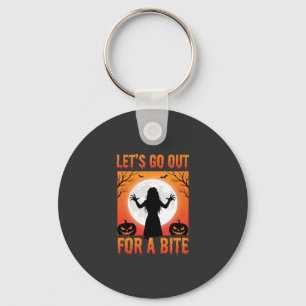 Halloween Let's Go Out For a Bite Horror Key Ring