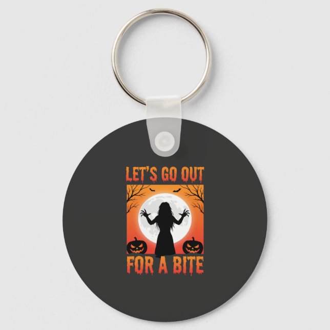 Halloween Let's Go Out For a Bite Horror Key Ring (Front)