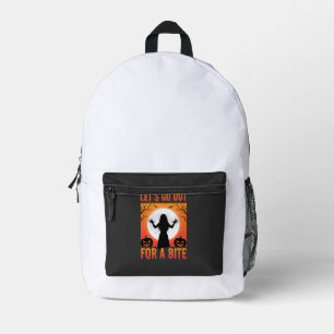 Halloween Let's Go Out For a Bite Horror Printed Backpack