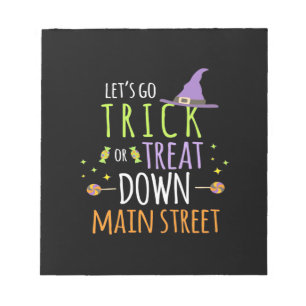 Halloween Lets Go Trick Or Treat Notepad