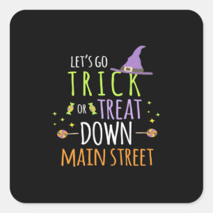 Halloween Lets Go Trick Or Treat Square Sticker