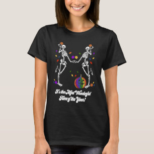 Halloween LGBT Skeleton Dancing Pumpkin LGBT Flag T-Shirt