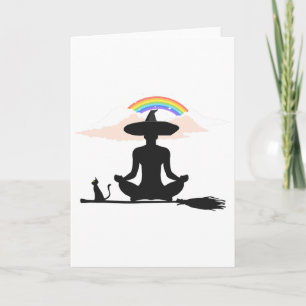 Halloween Lgbt Yoga Witch Pride Hippie Rainbow _1 Card