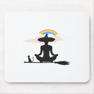 Halloween Lgbt Yoga Witch Pride Hippie Rainbow _1 Mouse Pad