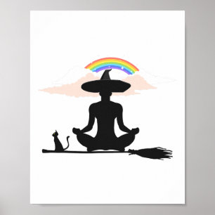 Halloween Lgbt Yoga Witch Pride Hippie Rainbow _1 Poster