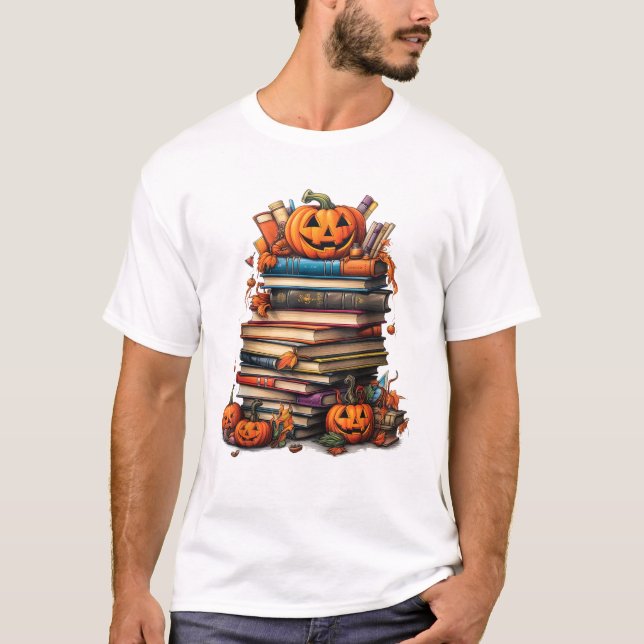 Halloween Librarian Book Lover T-Shirt (Front)