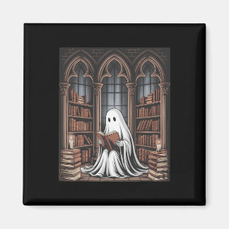 Halloween Librarian Ghost Reading Books Lovers Lib Magnet