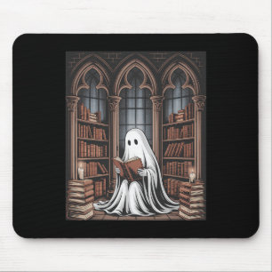 Halloween Librarian Ghost Reading Books Lovers Lib Mouse Pad
