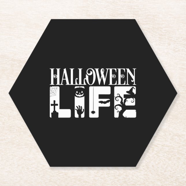 Halloween Life Paper Coaster (Front)