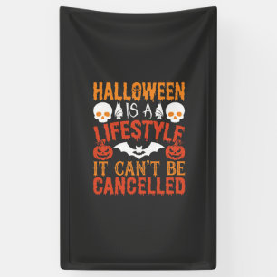 Halloween Lifestyle Bat Pumpkin Typography Vector Banner