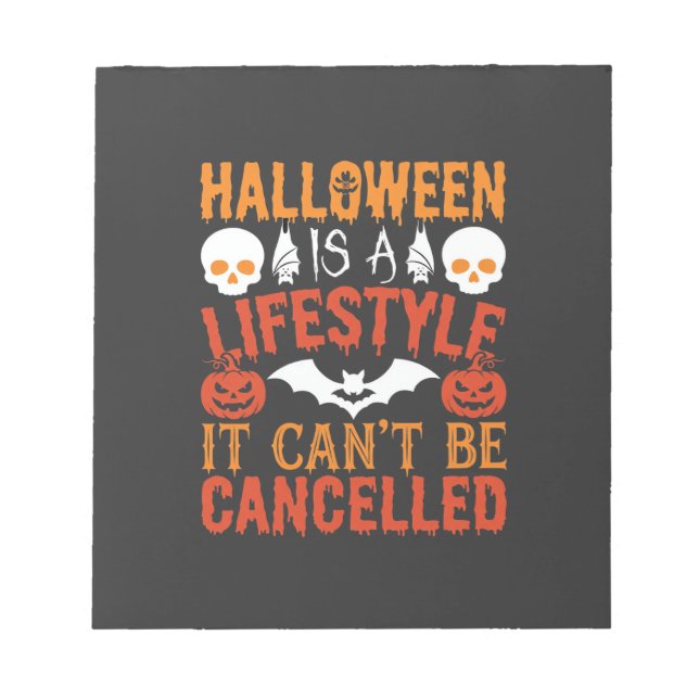 Halloween Lifestyle Bat Pumpkin Typography Vector Notepad (Front)