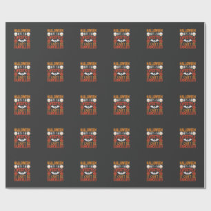 Halloween Lifestyle Bat Pumpkin Typography Vector Wrapping Paper