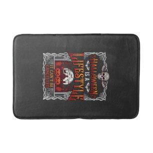 Halloween Lifestyle Bat Skull Graveyard Pumpkins F Bath Mat