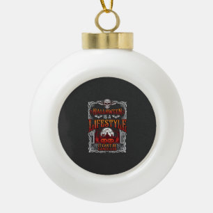 Halloween Lifestyle Bat Skull Graveyard Pumpkins F Ceramic Ball Christmas Ornament