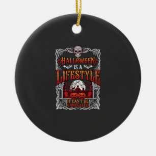 Halloween Lifestyle Bat Skull Graveyard Pumpkins F Ceramic Ornament