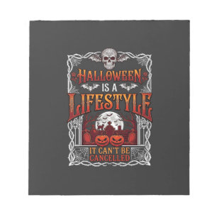 Halloween Lifestyle Bat Skull Graveyard Pumpkins F Notepad